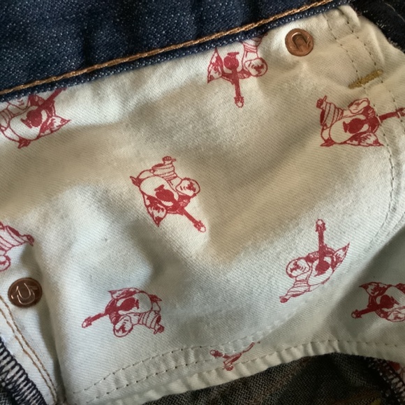 True Religion Bootcut Womens Jeans Tag 14 Dark Blue with Flap Pockets Denim - Picture 12 of 12